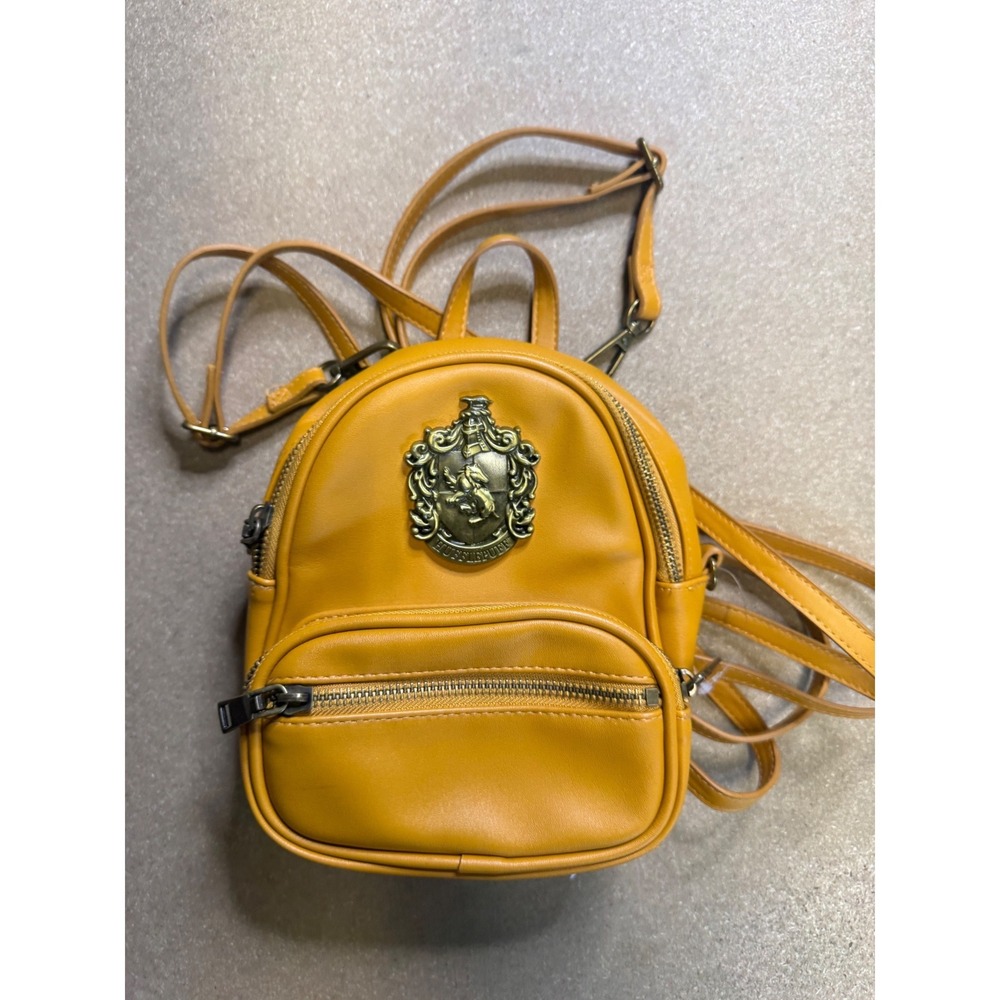 Universal Studios Harry Potter Hufflepuff Yellow Faux Leather Mini Backpack Bag